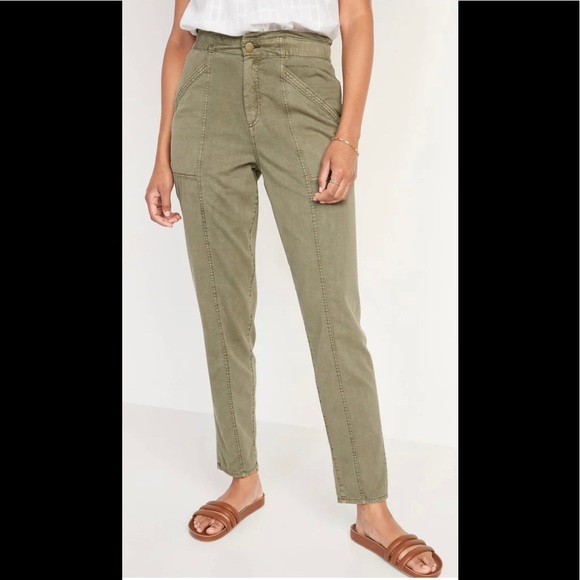 Old Navy Green Sky-High Straight Extra High Rise Size 12 - Picture 1 of 10